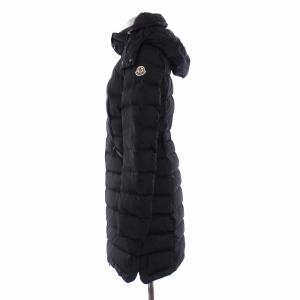MONCLER FLAMMETTE ダウンコート ロング フード Aライン 0 黒 