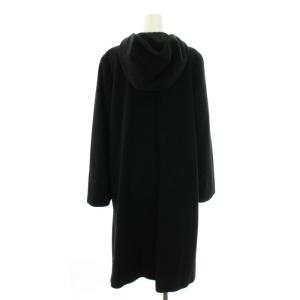agnes b. フーデッドコート アウター ミドル ジップアップ フード ウール カシミヤ混 38 M 黒 ブラック