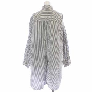 Spick&Span 22SS ボイルストライプロングルーズシャツ 長袖 ストライプ オーバーサイズ F 白 ホワイト グレー 22050200903020