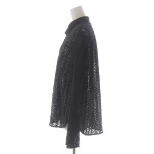 Shinzone ジャガードレースシャツ JQ LACE SHIRT ブラウス 長袖 シアー FO 黒 ブラック 22MMSBL09