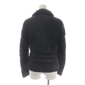 ISSEY MIYAKE ダウンジャケット ショート ジップアップ チェスター 総柄 ナイロン 2 M 黒 ブラック IM03-FD516