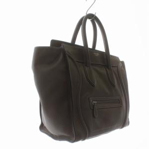 CELINE ラゲージ マイクロ トートバッグ レザー グレージュ