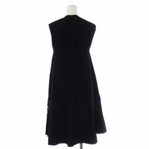 VALENTINO ニットワンピース フレア レース S ブラック