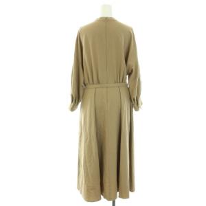ANAYI 21AW ワンピース ロング キーネック 長袖 ベルト ペチコート付き ウール混 38 M ベージュ