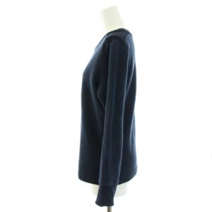 MADISONBLUE 20AW カットソー ロンT クルーネック 長袖 ワッフル カシミヤ混 01 S 紺 ネイビー