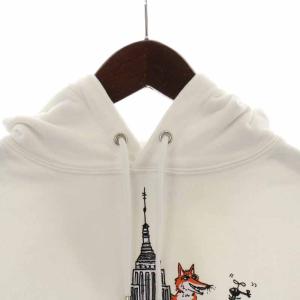 Maison Kitsuné EXCLUSIVE パーカー プルオーバー プリント 長袖 XXS 白 ホワイト