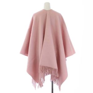 GRACE CONTINENTAL 19AW ショール ポンチョ フリンジ アルパカ混 ウール F ピンク