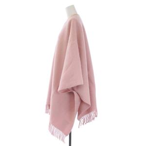 GRACE CONTINENTAL 19AW ショール ポンチョ フリンジ アルパカ混 ウール F ピンク