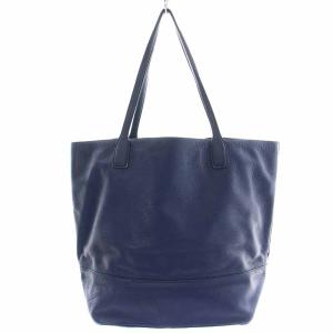 TORY BURCH トートバッグ ハンドバッグ レザー ロゴ 紺 ネイビー