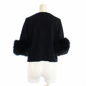 Diagram GRACE CONTINENTAL 18AW 袖ファー付きニットトップス 五分袖 フォックファー 36 S 黒 ブラック 38343025