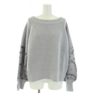 Diagram GRACE CONTINENTAL 22AW セットアップ 上下 スターチュールニットトップ 長袖 スターチュールスカート ロング マキシ フレア ロゴ 星 刺繍