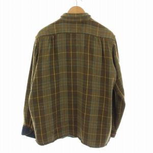 KAPITAL ネルシャツ チェック コットン 長袖 4 XL カーキ