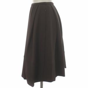 FOXEY BOUTIQUE フレアスカート ギャザー バルーン ひざ丈 ウエストゴム 無地 38 S 茶 ブラウン タグ付き