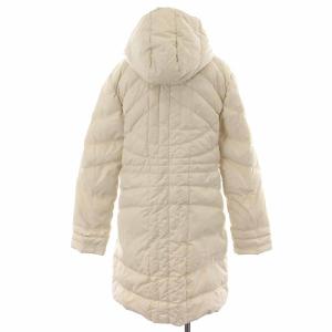 MONCLER 49328 ダウンコート ロング ハイネック ジップアップ フード 1 アイボリー