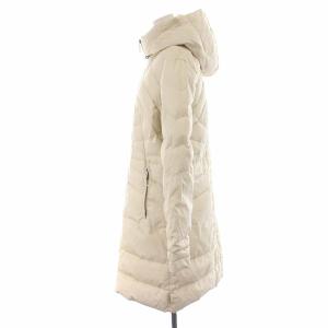 MONCLER 49328 ダウンコート ロング ハイネック ジップアップ フード 1 アイボリー