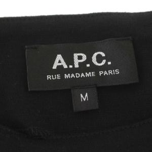 A.P.C. カットソー 長袖 ロゴ 刺繍 M 黒 ブラック