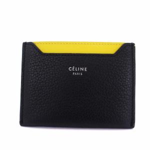 カードケース 名刺入れ レザー バイカラー 黒 黄色 ブラック イエロー