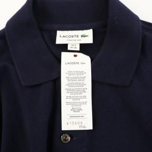 LACOSTE ポロシャツ 半袖 鹿の子 紺 2 XS ネイビー タグ付き L1212