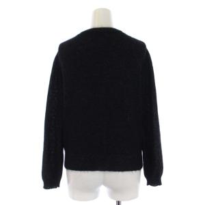 MARGARET HOWELL カーディガン モヘア ウール混 シルク混 クルーネック ショート丈 S-M 黒 ブラック