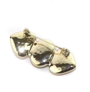 CHANEL 22年製 ココマーク ブローチ ハート フェイクパール ブラック ホワイト