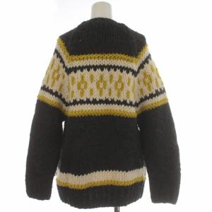 FREAK'S STORE ハンドニットカウチンカーディガン ローゲージ ミドル丈 長袖 クルーネック ウール混 F グレー