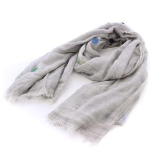 ストール ショール 大判 ドット シルク混 シアー イタリア製 グレー