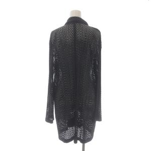 PLEATS PLEASE ISSEY MIYAKE シアーカーディガン ジップアップ 長袖 ハイネック カットワーク 4 ブラック