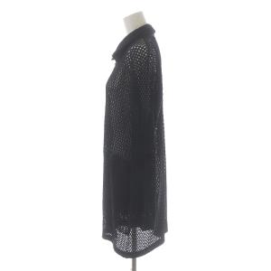 PLEATS PLEASE ISSEY MIYAKE シアーカーディガン ジップアップ 長袖 ハイネック カットワーク 4 ブラック