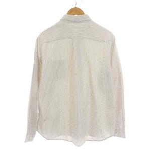 nest Robe CONFECT シャツ カジュアル ストライプ コットンリネン 02171-0045 長袖 4 M-L アイボリー 黒 ブラック