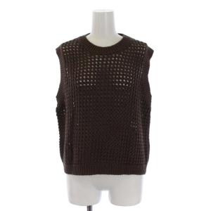 タグ付き 23SS POLISHEDTWIST CREWNKVEST ニット セーター ノースリーブ メッシュ かぎ編み クルーネック