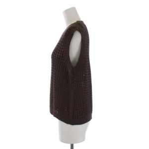 Theory タグ付き 23SS POLISHEDTWIST CREWNKVEST ニット セーター ノースリーブ メッシュ かぎ編み クルーネック