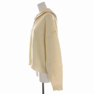 Theory 21AW MERCER WOOL CASH HOODY PO ZIP ニット パーカー ジップアップ 長袖 S アイボリー