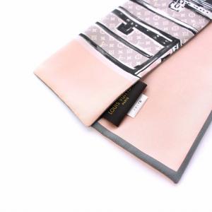 LOUIS VUITTON バンドートランク ローズプードル スカーフ 総柄 絹 シルク100％ ピンク M73965