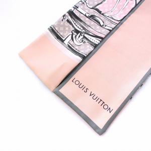 LOUIS VUITTON バンドートランク ローズプードル スカーフ 総柄 絹 シルク100％ ピンク M73965