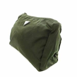 PRADA マルチポーチ ナイロン 三角ロゴプレート カーキ