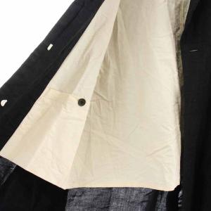 YAECA アトリエコート ミドル丈 リネン 麻 S 黒 ブラック 15556