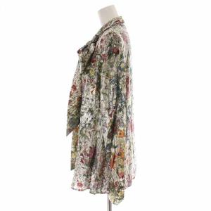 TORY BURCH ボウタイブラウス シャツ シルク ラメ 総柄 長袖 2 S マルチカラー