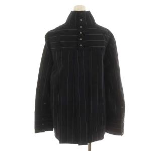 ADORE 18AW シャツ ブラウス 長袖 プルオーバー ストライプ ハイネック 38 M 紺 ネイビー 531-8210813