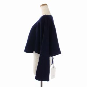 ADORE 17AW ニット セーター 長袖 ショート丈 ウール 38 M 紺 ネイビー 531-7270008