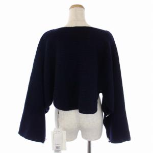 ADORE 17AW ニット セーター 長袖 ショート丈 ウール 38 M 紺 ネイビー 531-7270008