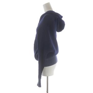 KAPITAL カーディガン リブニット 長袖 変形 フード ウール 1 S 紺 ネイビー グレー