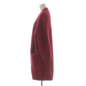 UNITED ARROWS UWSC ファー ロングカーディガン シャギーニット 長袖 ウール F 赤 レッド 15281040003