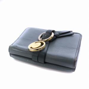 Chloe アルファベット ALPHABET 財布 三つ折り ミニ レザー 青 ブルー