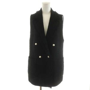 22AW ベスト ジレ ツイード パールボタン 36 S ブラック