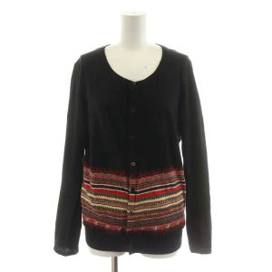 カーディガン 長袖 コットン S 黒 ブラック 赤 レッド