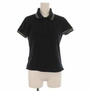 ポロシャツ 半袖 鹿の子 無地 M 黒 ブラック