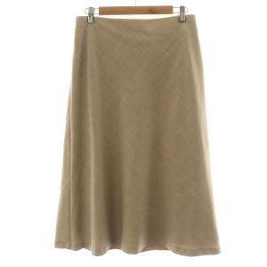 23区 20AW フレアスカート ひざ丈 ウール 大きいサイズ 44 XL ベージュ