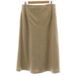 23区 20AW フレアスカート ひざ丈 ウール 大きいサイズ 44 XL ベージュ