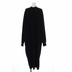 22AW Mockneck Knit Onepiece モックネック ニットワンピース 長袖 ロング ウール 黒 ブラック