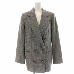 19AW ダブルジャケット テーラードジャケット ウール チェック F 黒 ブラック 19010500802030